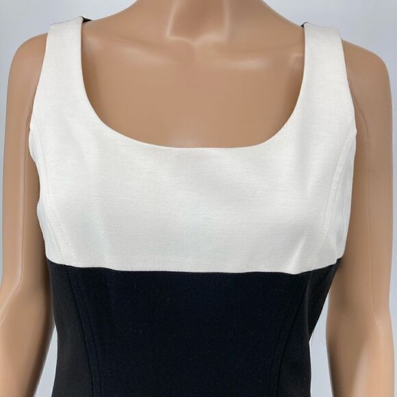 NWT Tahari Arthur S Levine Beautiful Sleeveless Dress Size 4 Black/White Color - Picture 2 of 8